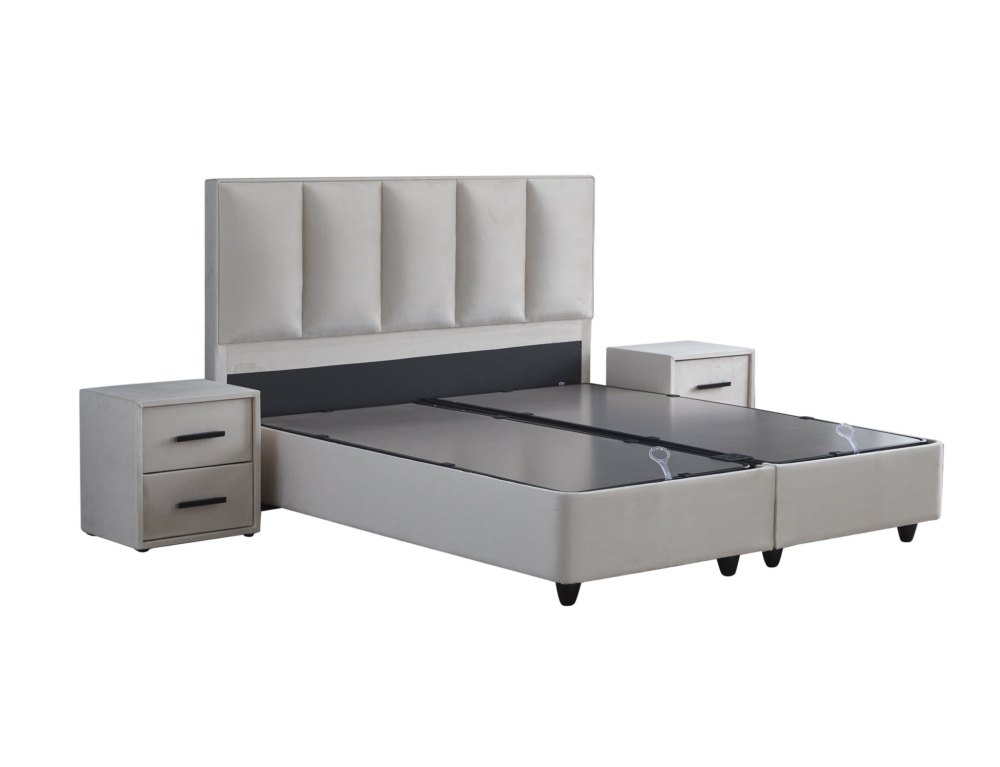 SKYBEDD ® - Boxspring met opbergruimte Birdybedd Beige 140x200