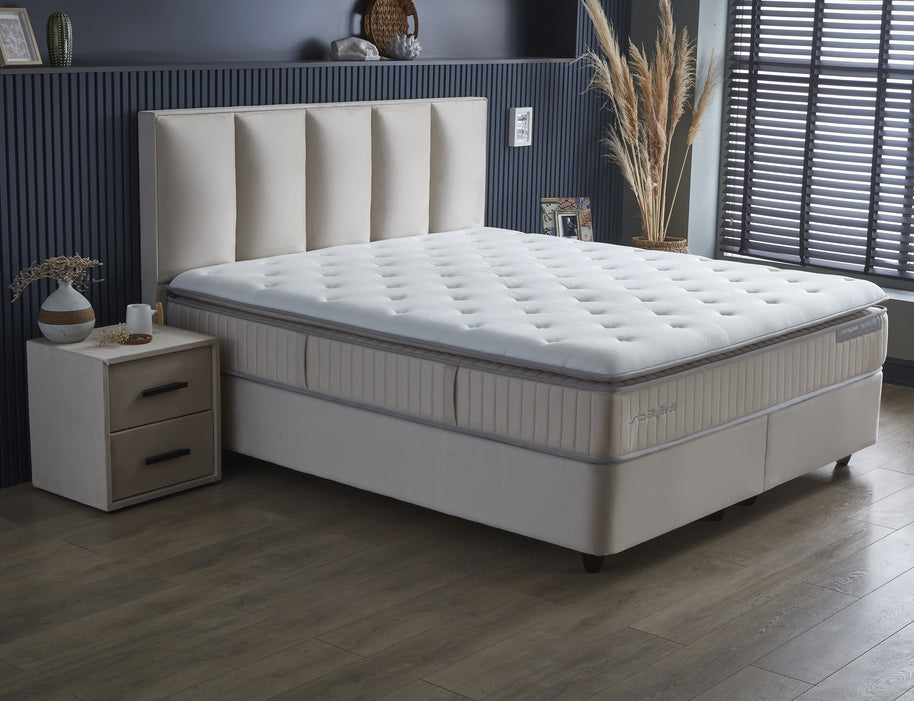 SKYBEDD ® - Boxspring met opbergruimte Birdybedd Beige 160x200