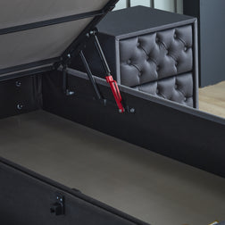 SKYBEDD ® - Boxspring met opbergruimte Chestybedd Antraciet 180x200
