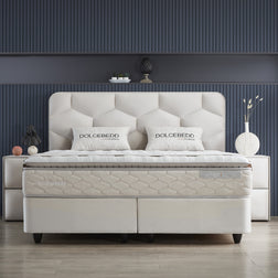SKYBEDD ® - Boxspring met opbergruimte Dolcebedd Beige 140x200