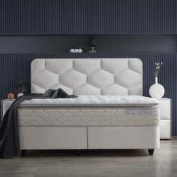 SKYBEDD® - Boxspring met opbergruimte Dolcebedd beige 160x200