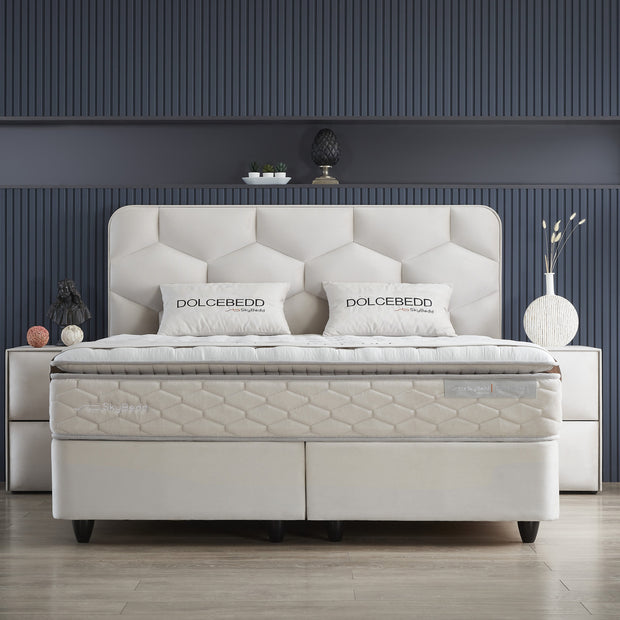 SKYBEDD ® - Boxspring met opbergruimte Dolcebedd Beige 180x200