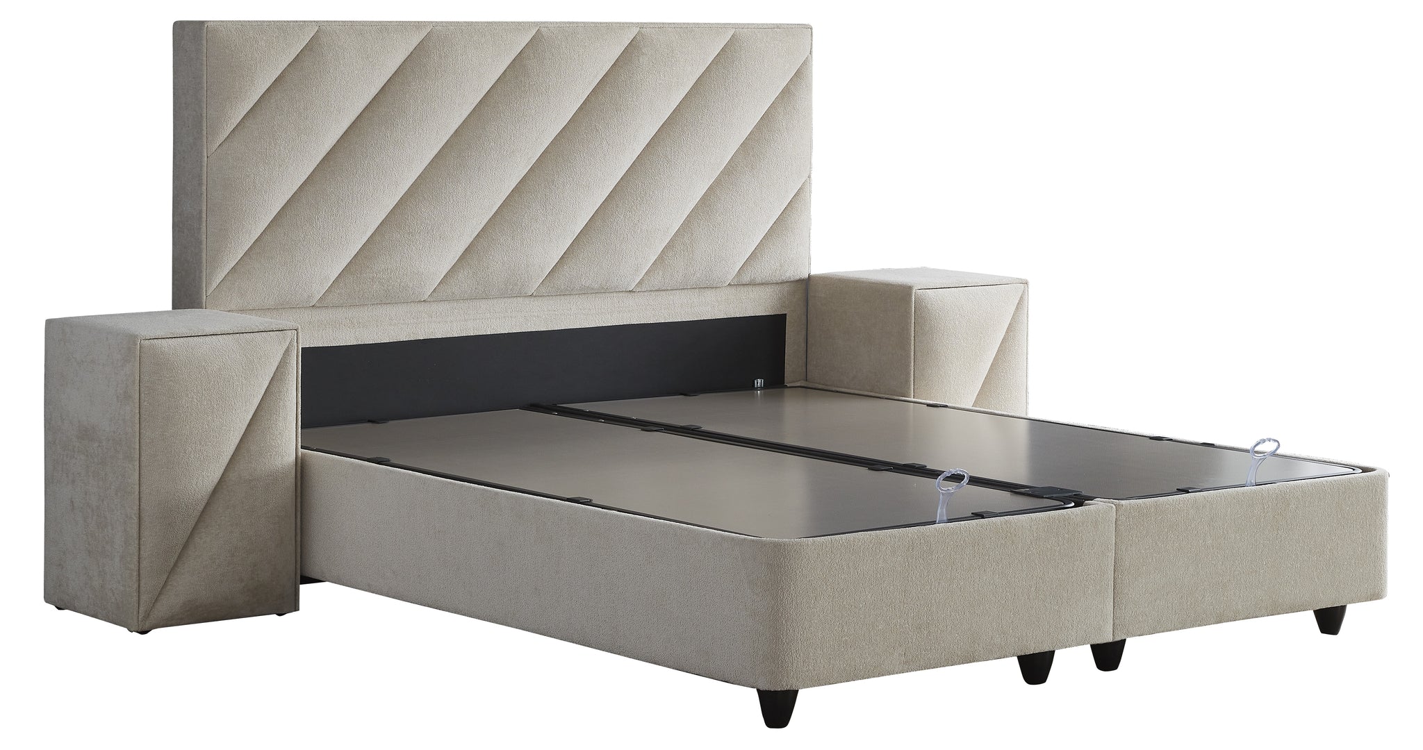 SKYBEDD ® - Boxspring met opbergruimte Shinebedd Beige 160x200