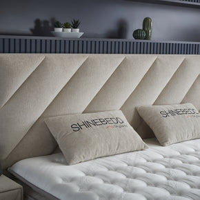 SKYBEDD® - Boxspring met opbergruimte Shinebedd beige 180x200