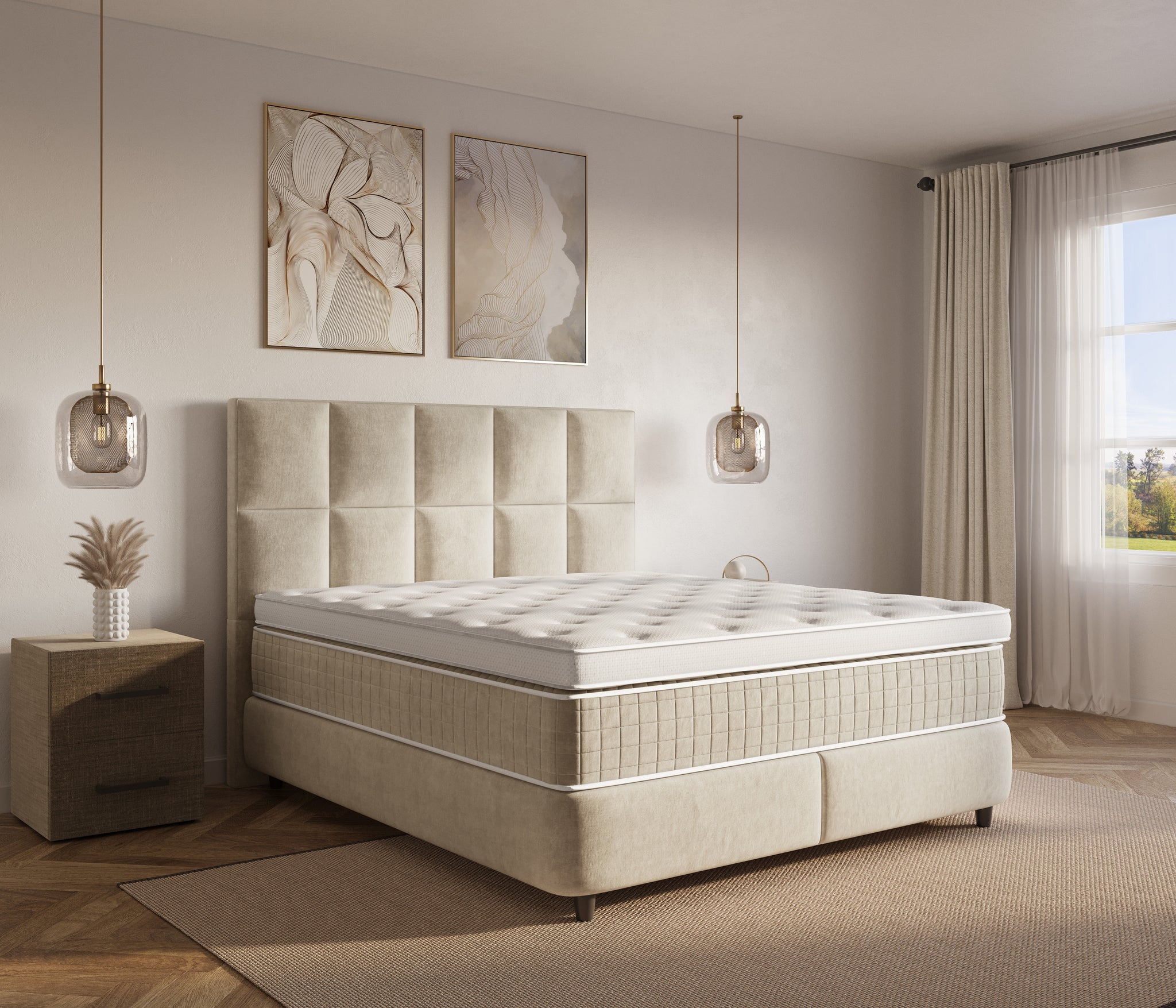 Dreamhouse Neroli boxspring met opbergruimte - 140x200 - beige