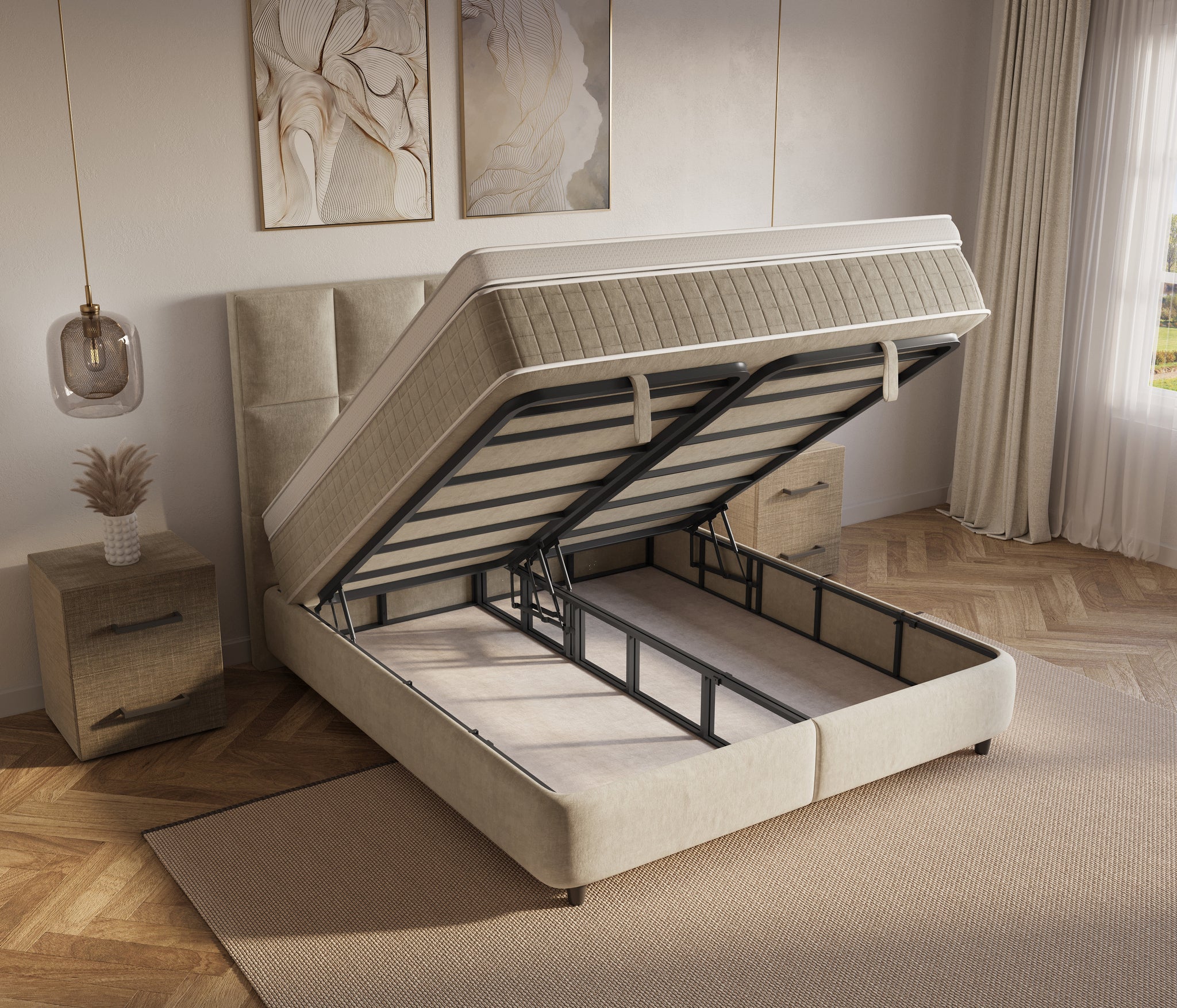 Dreamhouse Neroli boxspring met opbergruimte - 180x220 - beige