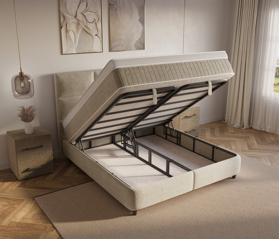 Dreamhouse Verdo boxspring met opbergruimte - 140 x 200 cm - beige