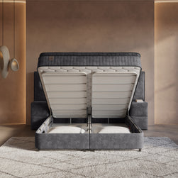 DH Opbergboxspring Cresta XL 180x200 Antraciet incl. 2 nachtkastjes