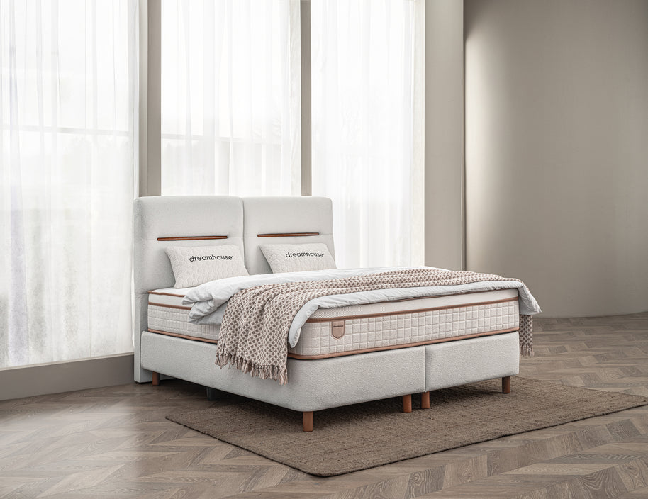 DH Opbergboxspring Oakline 140 x 200 cm beige