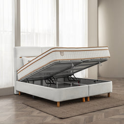 DH Opbergboxspring Oakline 140 x 200 cm beige