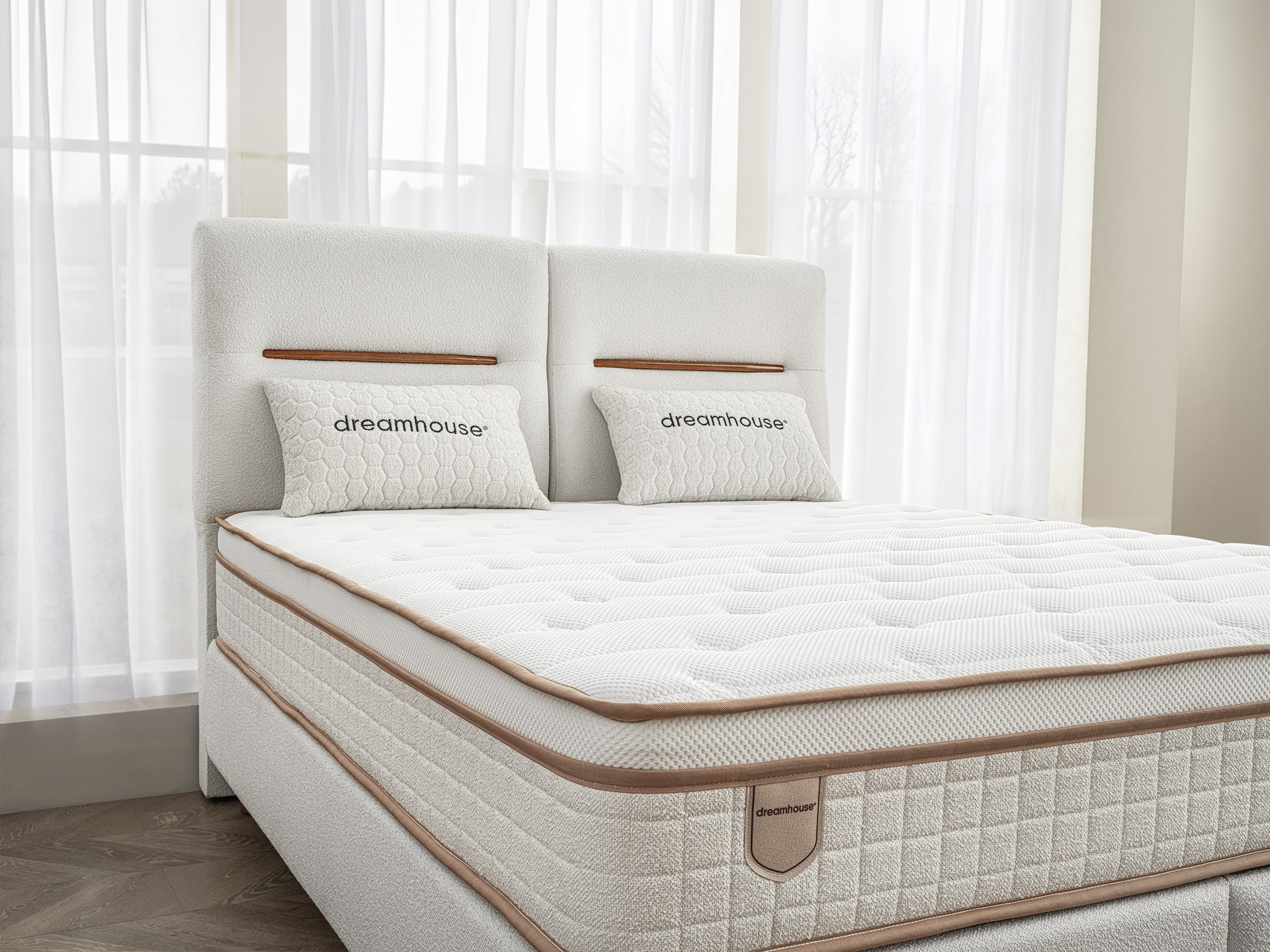 DH Opbergboxspring Oakline 140 x 200 cm beige