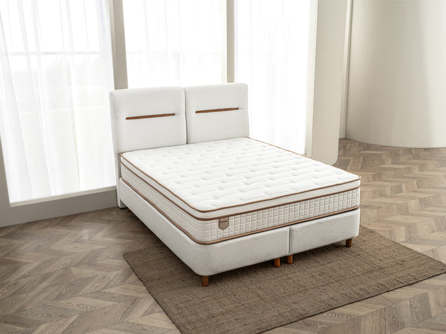 DH Opbergboxspring Oakline 140 x 200 cm beige