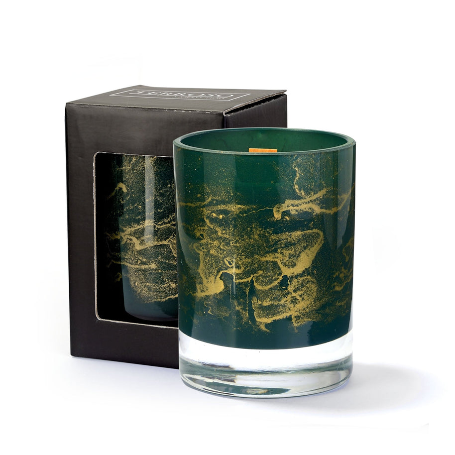 Terroso® Geurkaars Groen Marmer - Glas