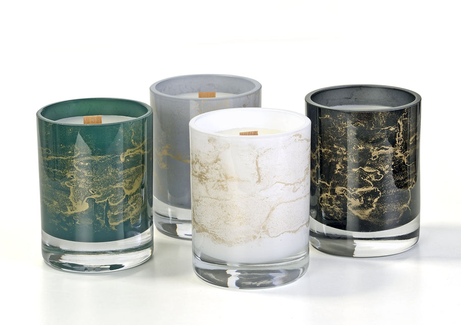 Terroso® Geurkaars Groen Marmer - Glas