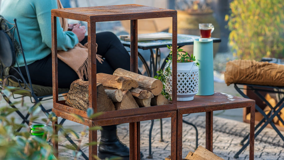 Hodr Handgemaakt Houtopslagbox 50 cm Roest
