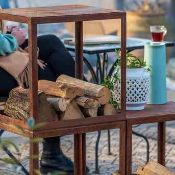 Hodr Handgemaakt Houtopslagbox 50 cm Roest