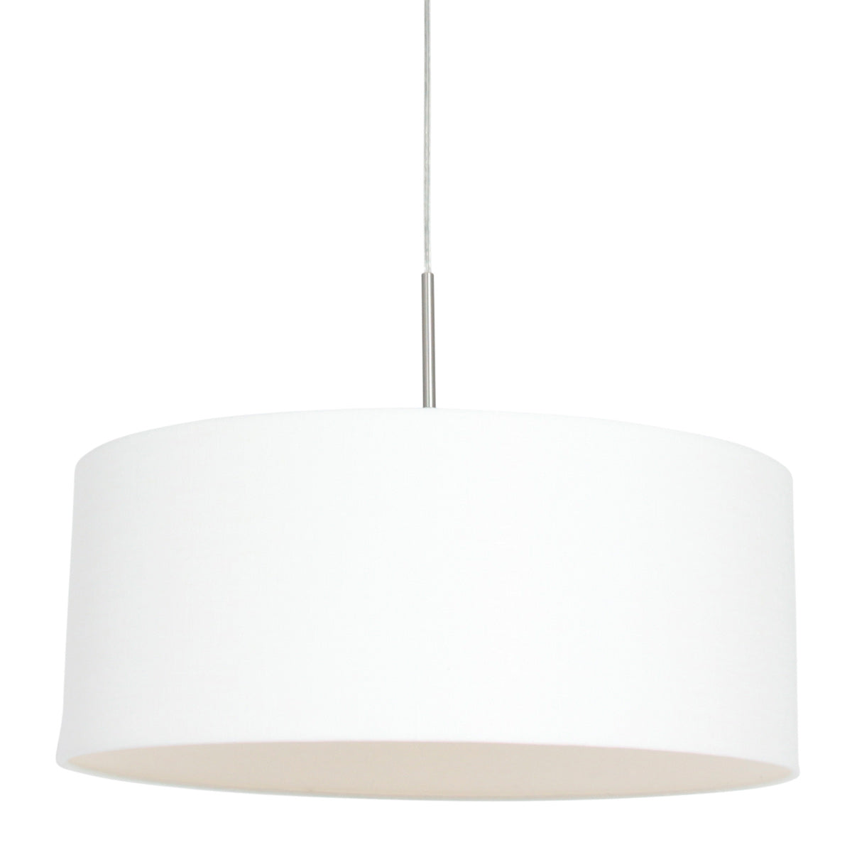 Hanglamp Sparkled Light 9889ST staal met grof wit linnen kap