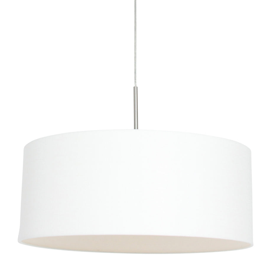 Hanglamp Sparkled Light 9889ST staal met grof wit linnen kap