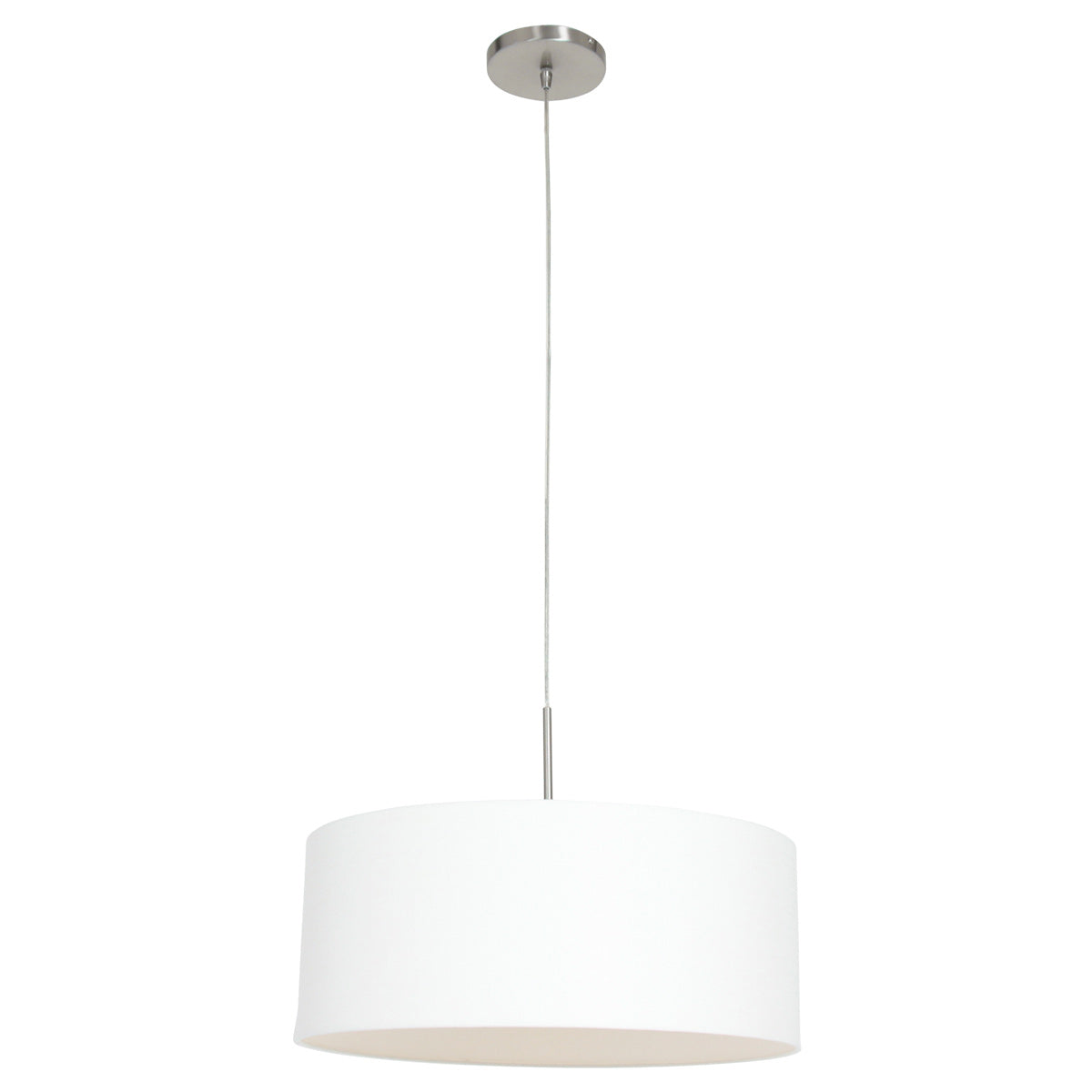 Hanglamp Sparkled Light 9889ST staal met grof wit linnen kap