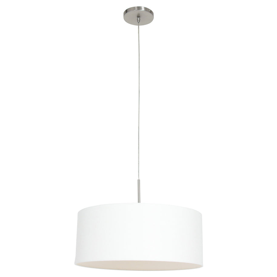Hanglamp Sparkled Light 9889ST staal met grof wit linnen kap