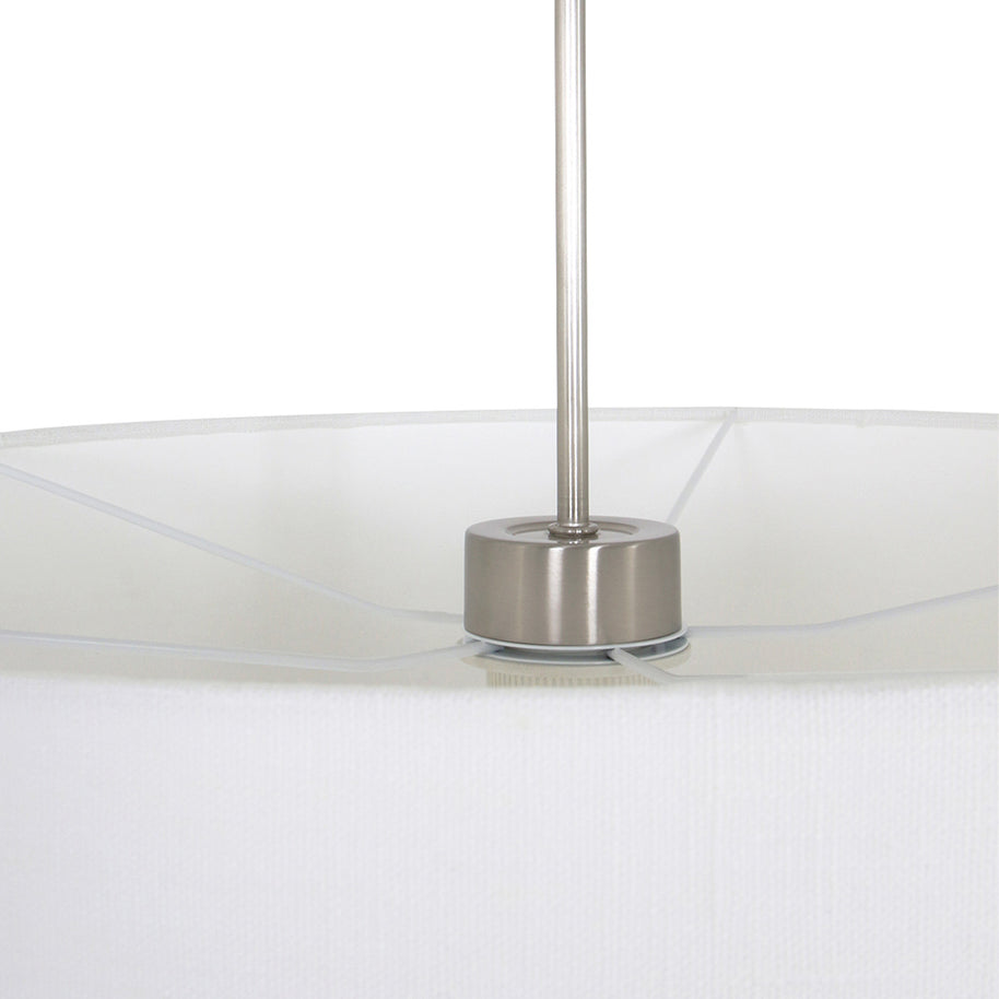 Hanglamp Sparkled Light 9889ST staal met grof wit linnen kap