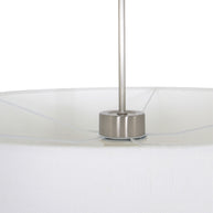 Hanglamp Sparkled Light 9889ST staal met grof wit linnen kap