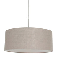 Hanglamp Sparkled Light 9890ST staal met kap van grof grijs linnen