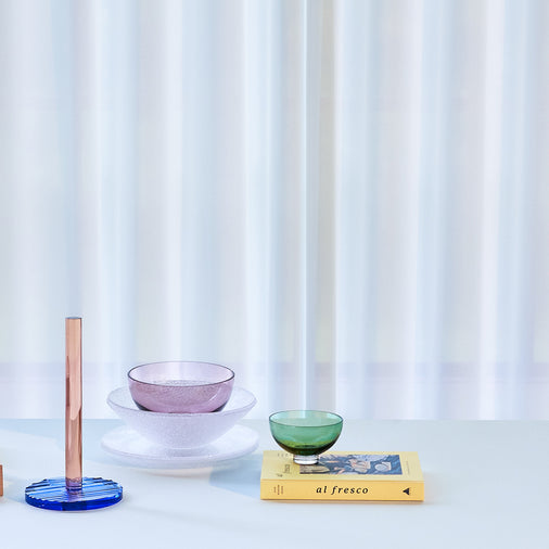 Kiosk keukenrolhouder blauw/roze