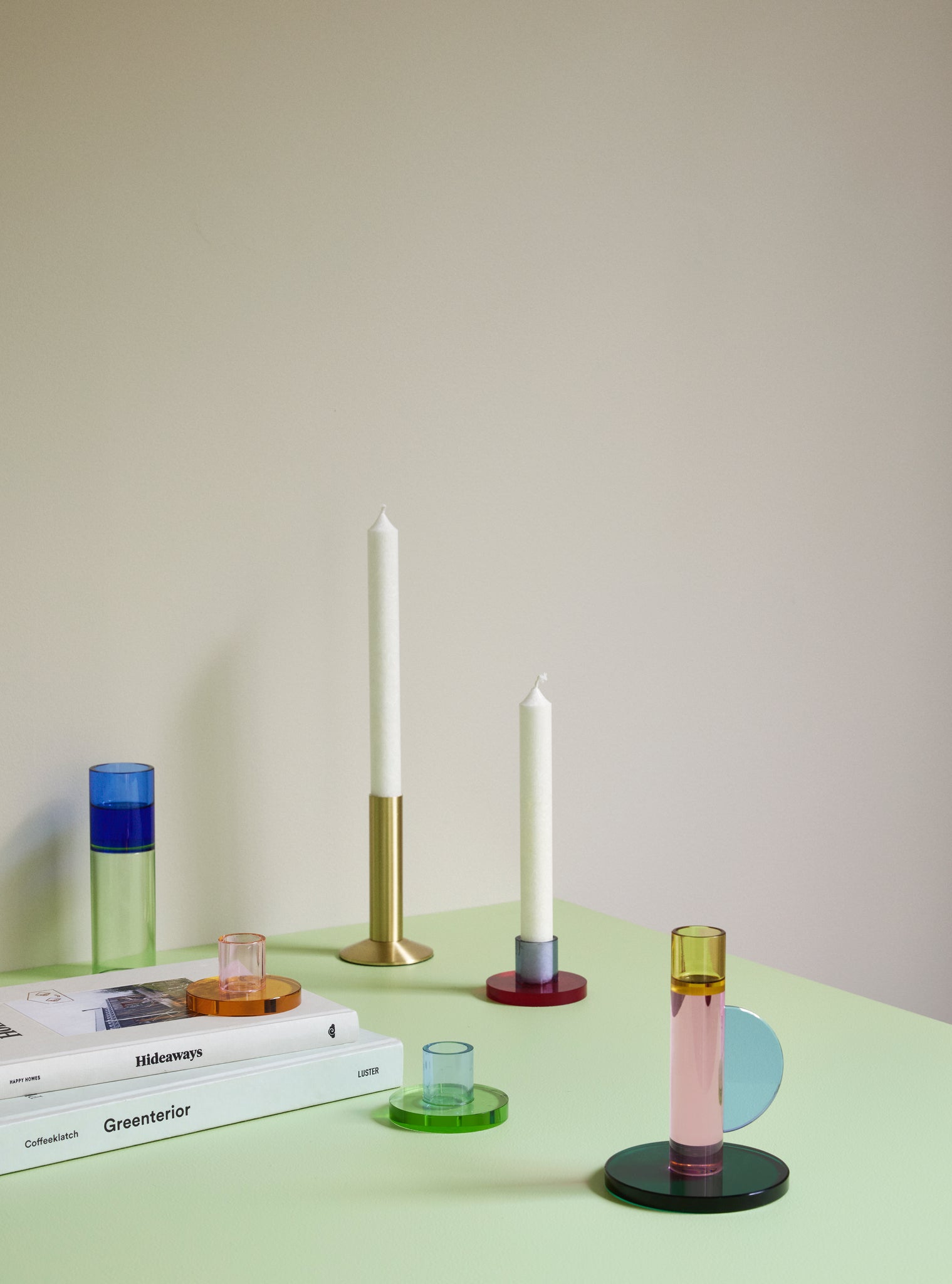 Astro theelichthouder groen/blauw