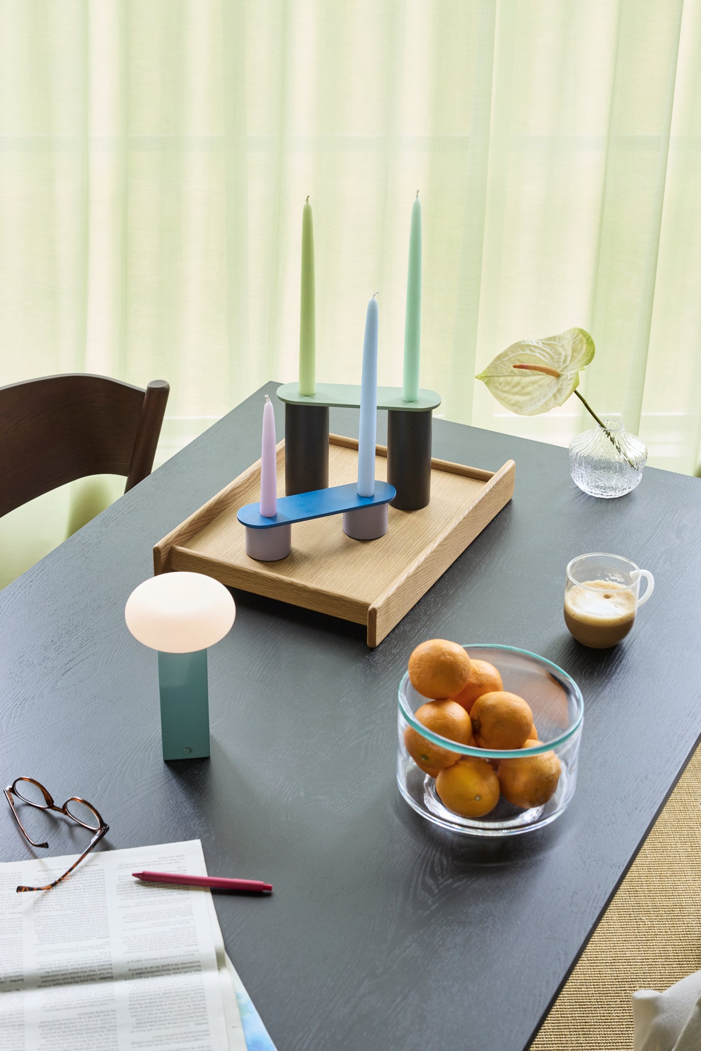 Modu kandelaars meerkleurig (set van 2)