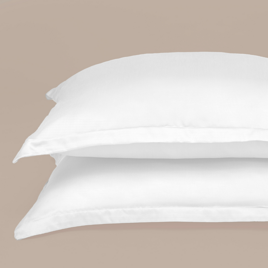 Coco & Cici - Bamboe Kussensloop 70 x 60 cm - Kussenhoes - Wit - 100% Eco Bamboe - Volant 2 cm - 1 stuk