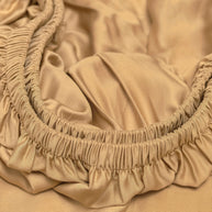 Coco & Cici - Bamboe hoeslaken 180 x 200 cm - 2-persoons beddengoed - okergeel - elastiek rondom - 100% eco-bamboe