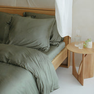 Coco & Cici - bamboe-hoeslaken 90 x 210 cm - 1-persoonsbeddengoed - olijfgroen - elastiek rondom - 100% eco-bamboe