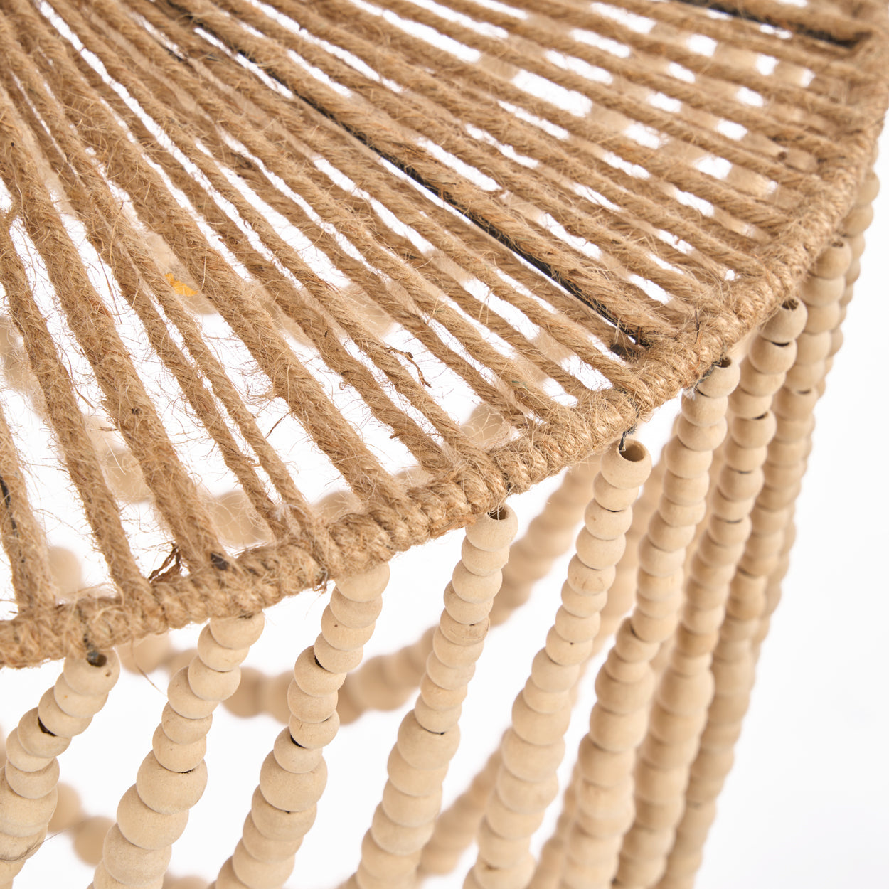 De kroonluchter van houten kralen - Naturel - L