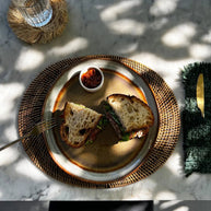 De koloniale ovale placemat - naturel bruin