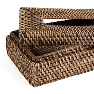De klassieke rotan tissuedoos - naturel bruin