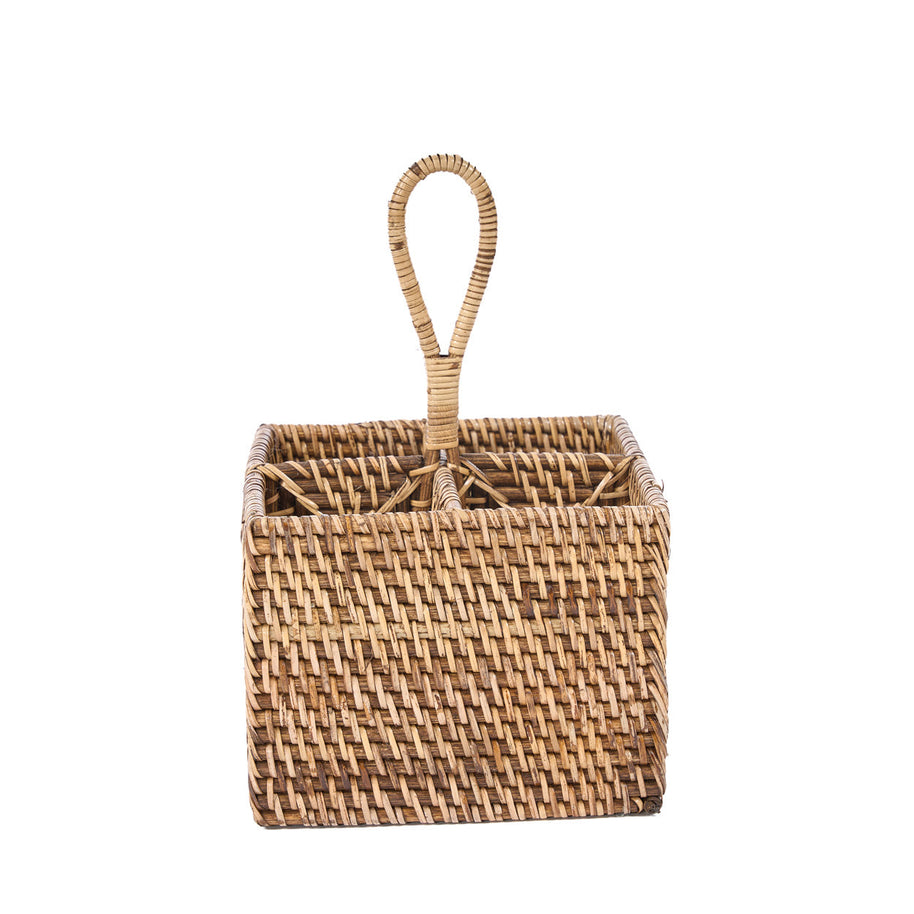 De rotan bestekhouder nr. 4 - naturel bruin
