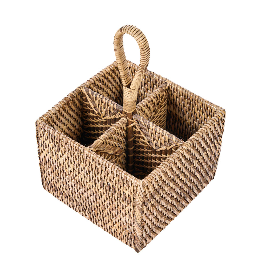 De rotan bestekhouder nr. 4 - naturel bruin