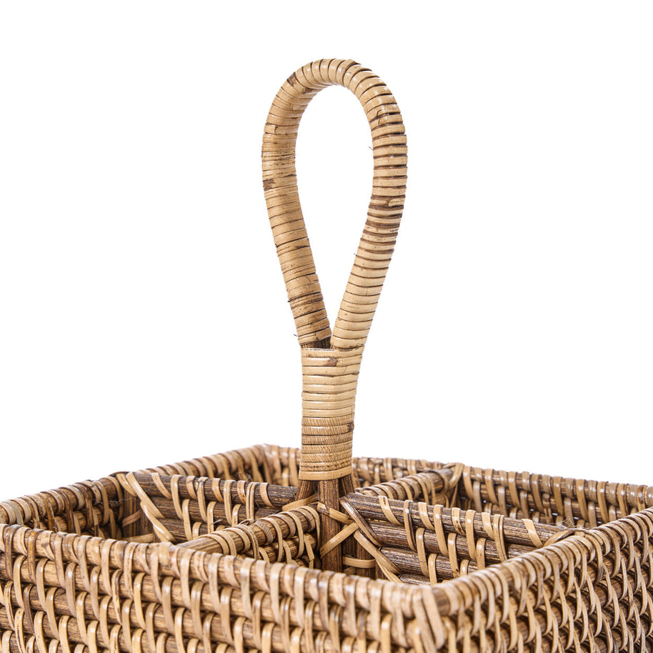 De rotan bestekhouder nr. 4 - naturel bruin
