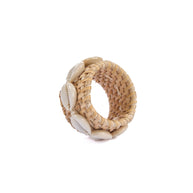 De Rattan Schelp Servetring - Natuurlijk Wit