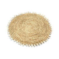 De raffia schelpvormige pannenonderzetter
