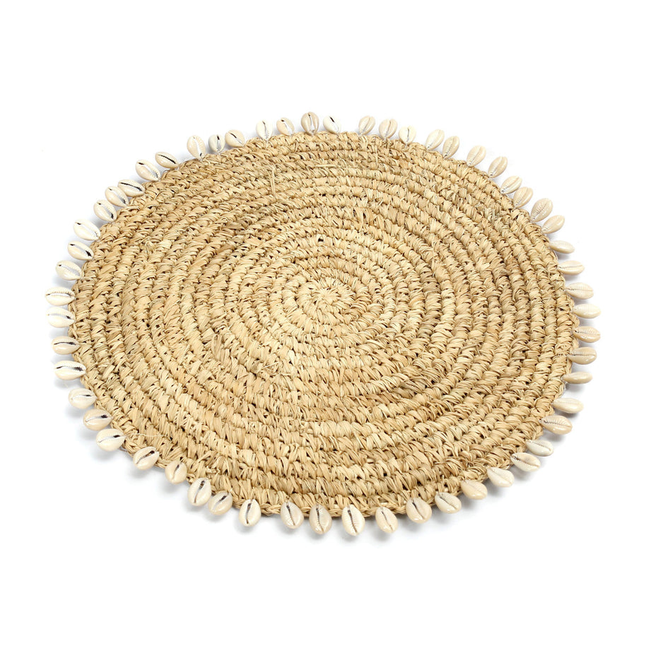 De raffia schelpenplacemat - naturel