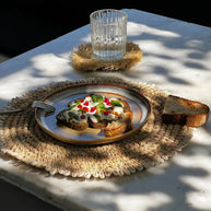 De raffia schelpenplacemat - naturel