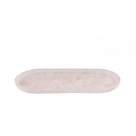 Het ovale bord van hars - roze-wit