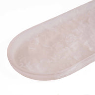 Het ovale bord van hars - roze-wit