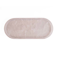 Het ovale bord van hars - roze-wit