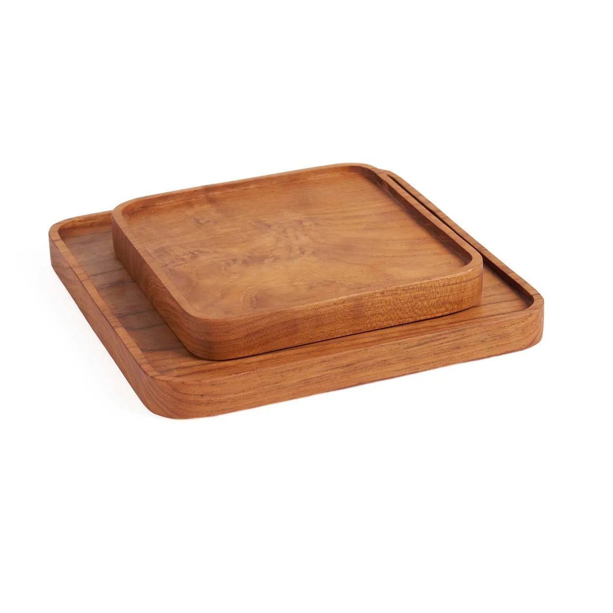 Het vierkante teakbord - naturel - XS