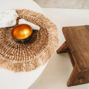 De raffia-placemat van waterhyacint - naturel