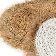 Placemat van waterhyacint-rafia - wit/naturel