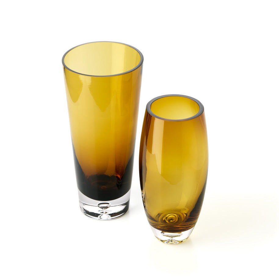 De Zonsonderganggloed-vaas - bruin-goud - L